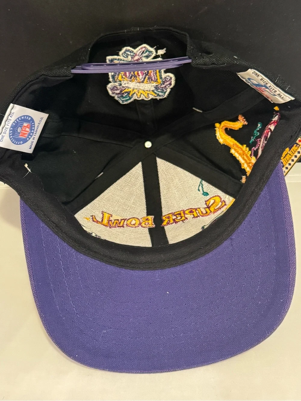 1997 Green Bay Packers Super Bowl XXXI Champions Black and Purple Snapback Hat